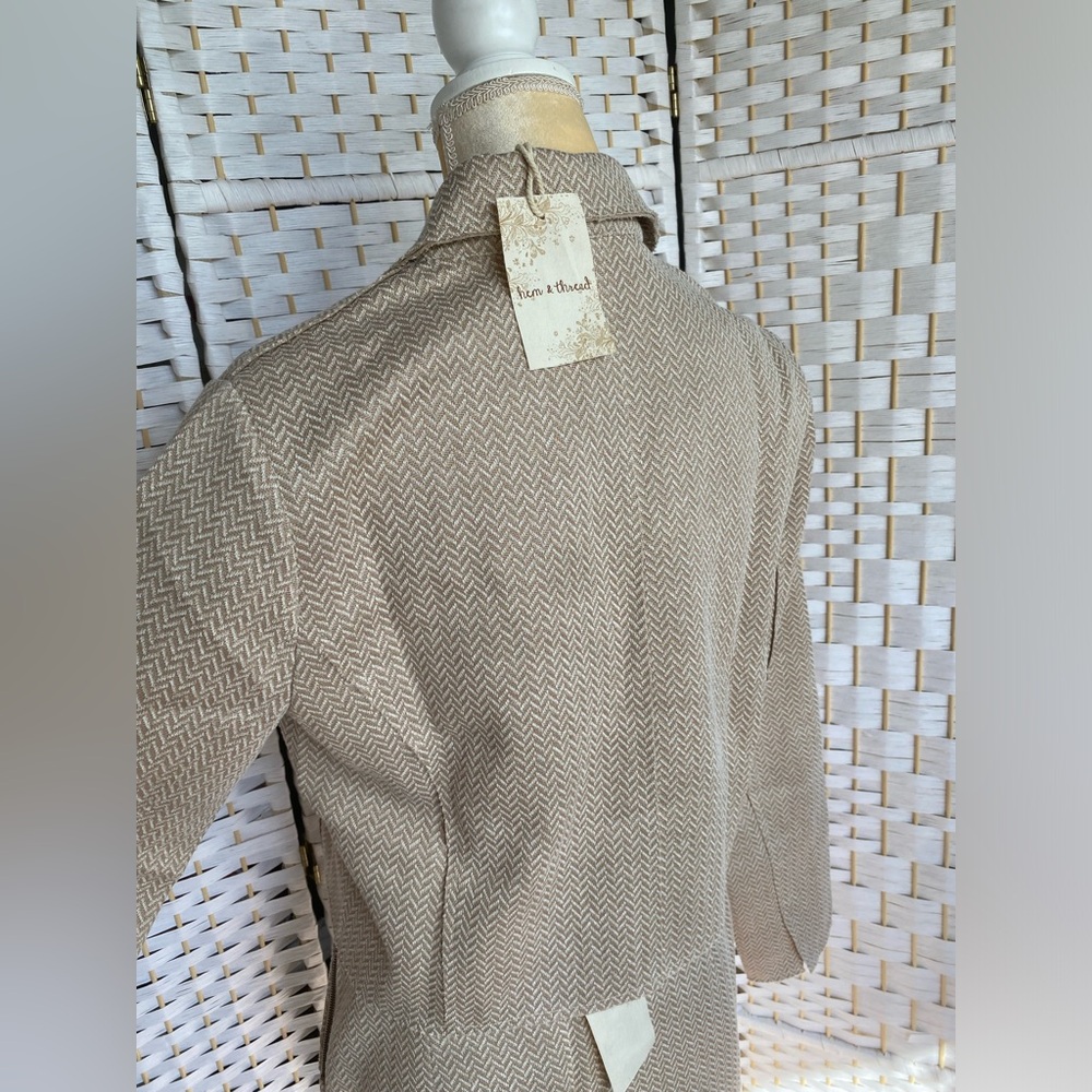 NWT Hem & Thread Chevron Jacquard Texture Crop Blazer flattering 1 button closer - Picture 10 of 12